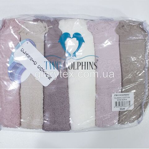 Полотенце лицевое махровое 50x90 Two Dolphins арт.2163 Полотенце лицевое махровое 50x90 Two Dolphins арт.2163