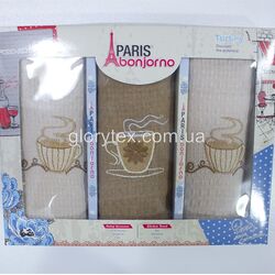 Набор кухонных вафельных полотенец 40x60 Paris bonjorno арт.2229